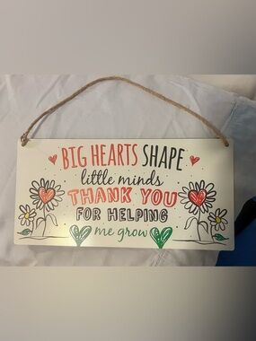 Thank You Teacher Wall Sign - Red, Black, Green